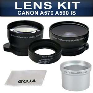 Essential Lens Kit for CANON POWERSHOT A570 IS, A590 IS, Includes 2 