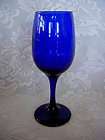 GOBLET WINE GLASSES COBALT BLUE BEADED STEMS  