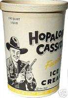 Old 1950s HOPALONG CASSIDY Ice Cream CONTAINER  