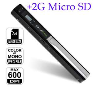Portable Wireless 600dpi Handy Scanner COLOR/BW +2G TF  