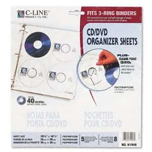  Deluxe CD Ring Binder Storage Pages Standard Stores 8 CDs 