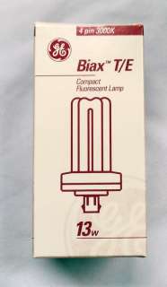 GE BIAX T/E 13W, (Qty.4) Compact Fluorescent Bulb/Lamp 4P, GX24q 1 