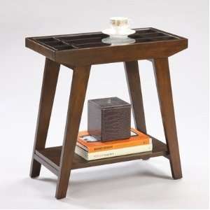    CST Center Side Table with Glass Top in Espresso Furniture & Decor