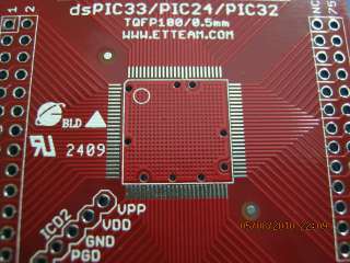 TQFP100 0.5mm CONVERTER ADAPTER PCB dsPIC33 PIC24 PIC32  