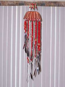 Wind Chime   Spiral Beads & Copper Ruby Red (Recycled)  