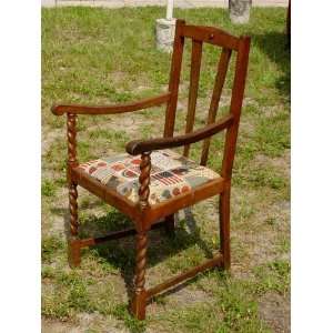  English Solid Oak Barley Twist Arm Chair Furniture 