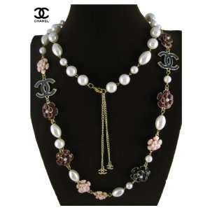  Luxury CC Necklace Long with Faux Pearl Arts, Crafts 