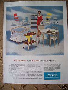 1958 Vintage COSCO Step Stool Table Chairs Xmas Ad  