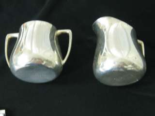 PEWTER BY MUHOLLAND CREAMER SUGAR SET  