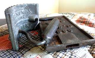 1866 antique GENEVA HAND FLUTER TOOL cast iron IRON 2pc  