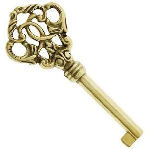 China Cabinet Key. Extra Large Solid Brass Barrel Key With Decorative 
