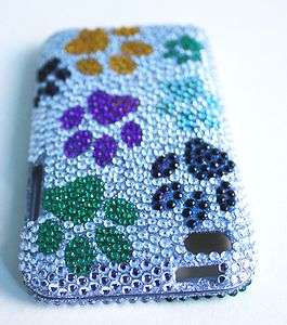 iPod iTouch 4th GEN 4G PURPLE GREEN YELLOW BLUE DOG PUPPY PAW BLING 