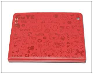 Pretty Cute Lovely Leather Case Cover For ipad 2 II Red  