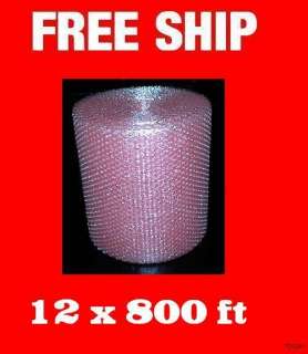 12 Wide X 800 ft BUBBLE WRAP small Anti static Pink  
