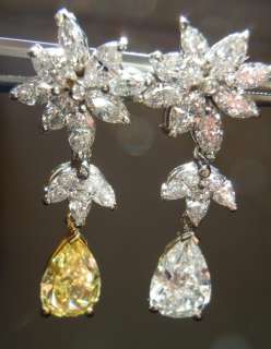   Yellow & G color Pear and Marquise Dangle R3878 Diamonds by Lauren