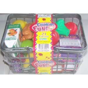  Cooking Fun Pretend Play Grocery Basket with Food 21 
