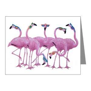   Note Cards (10 Pack) Cool Flamingos with Sunglasses 