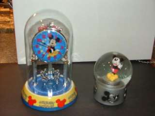   mouse anniversary clock enesco musical snowglobe disney mickey mouse