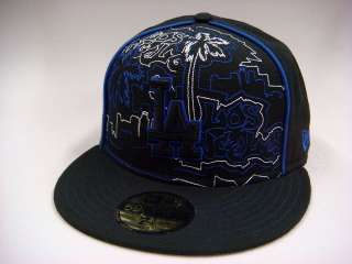 Los Angeles Dodgers City Puffy Black Blue New Era Hat  