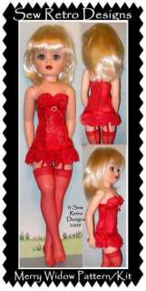 Red Merry Widow Corset PATTERN/KIT 19 20 Dolls Cissy  
