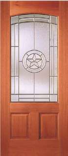 Exterior Decorative Lonestar Glass Doors Solid Wood Stain Grade  Slab 