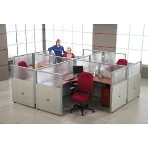   of 4, L Shape 72 Office Desk Cubicle Workstation