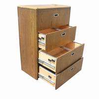 Vintage Four Drawer Wood File Cabinet  