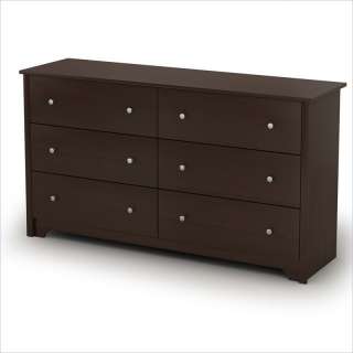   Shore Breakwater 6 Drawer Double Dresser in Chocolate Finish [352912