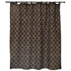  Black/Gold/Silver Printed Fabric Shower Curtain + Fabric 