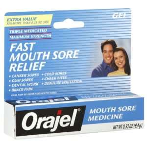  Orajel Mouth Sore Medicine, Triple Medicated, Maximum 