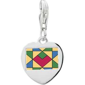   Multicolor Geometric Figure Photo Heart Frame Charm Pugster Jewelry