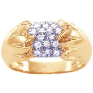   14K Yellow Gold Diamond Cluster Ring Diamond, size7 diViene Jewelry