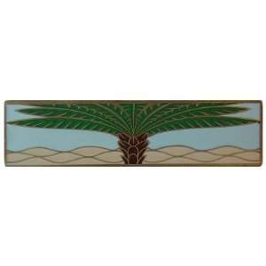 Notting Hill NHP 323 AB B, Royal Palm Pull in Antique Brass/Pale Blue