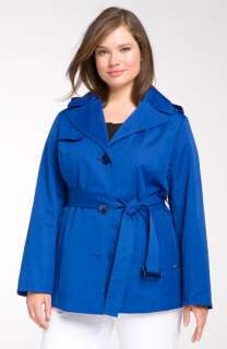 Ellen Tracy Short Trench with Removable Hood (Plus)  