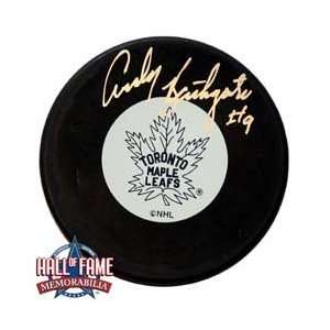 Andy Bathgate Autographed/Hand Signed Toronto Maple Leafs Hockey Puck