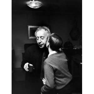  Pianist Artur Rubinstein Getting a Kiss from His Son John 