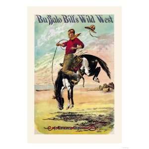  Buffalo Bill A Bucking Bronco Giclee Poster Print, 24x32 