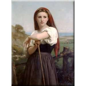  Young Shepherdess 22x30 Streched Canvas Art by Bouguereau, William 