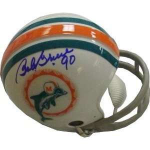 Bob Griese signed Miami Dolphins 2bar Throwback Mini Helmet 90