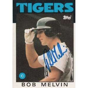  1986 Topps #479 Bob Melvin Tigers Signed 