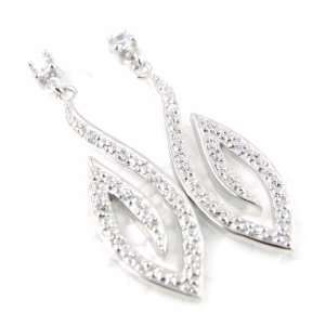  Earrings silver Dalida white. Jewelry