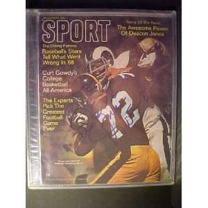 Deacon Jones Los Angeles Rams Autographed January 1969 Sport magazine