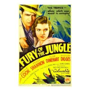 Fury of the Jungle, Donald Cook, Peggy Shannon on Midget Window Card 