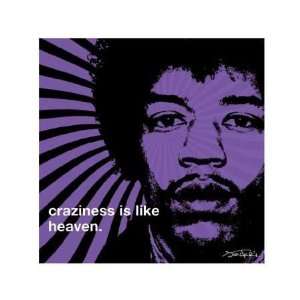Jimi Hendrix   Craziness Is Like Heaven By Unknown Highest Quality Art 