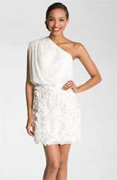 Aidan Mattox One Shoulder Petal Skirt Chiffon Dress $275.00