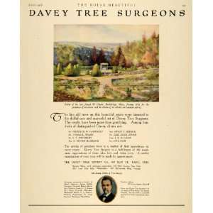 1918 Ad Davey Tree Joseph H. Choate Stockbridge Home   Original Print 