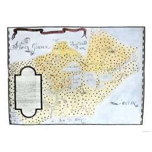 Louis Joliets Map of New France, c.1673 1674 Giclee Poster Print 