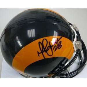 Marshall Faulk Signed St. Louis Rams Throwback Replica Mini Helmet