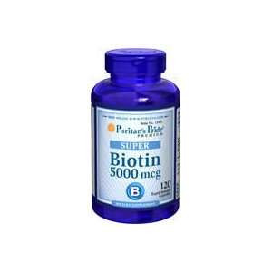  Super Biotin 5000 mcg 5000 mcg 120 Capsules Health 