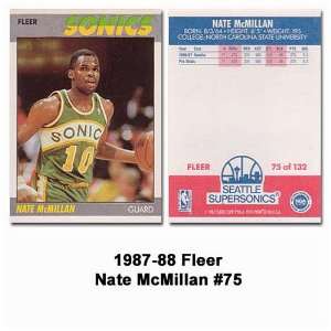  Fleer Seattle Supersonics Nate McMillan 1987 88 Rookie 